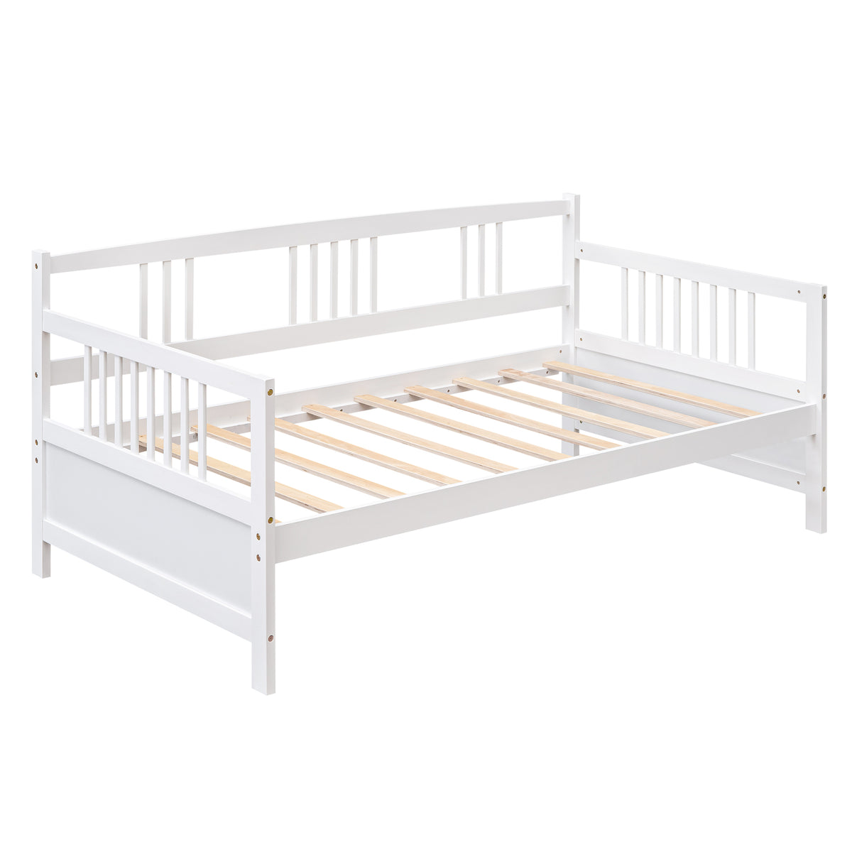 Modern Solid Wood Daybed, Multifunctional Twin Size, White Finish, Durable Pine Construction