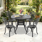 5-Piece Set Of All-Weather Cast Aluminum Dining Furniture Set With Black Frame(same sku: W1710S00517)