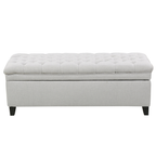 Juliana Light Gray Storage Ottoman Fabric 50 x 20.5 x 18.3 Inches