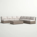 Modern Mixed Gray 6-Piece Fully Assembled Wicker Patio Seating Group with Olefin Cushions