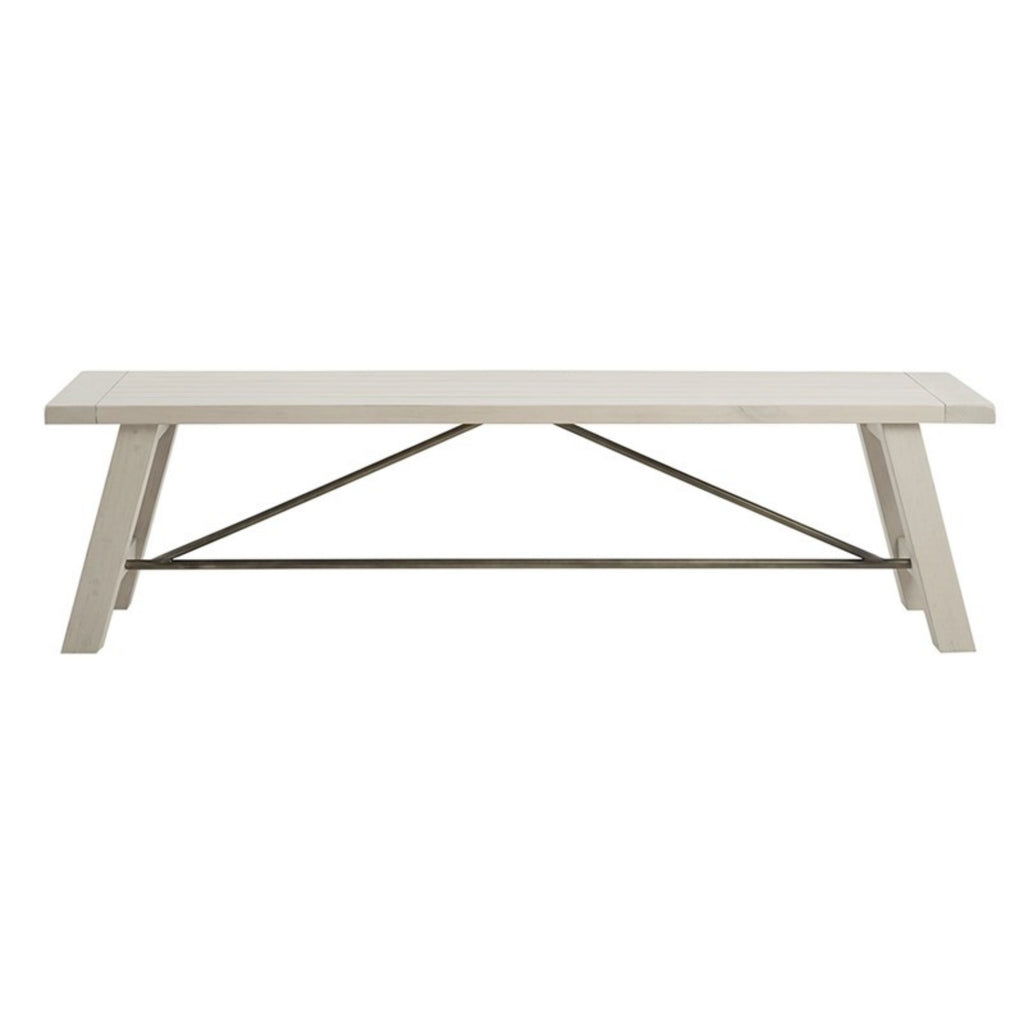 Sonoma Dining Bench Rustic Style Solid Wood White Wash Finish 66x17x18 inches