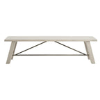 Sonoma Dining Bench Rustic Style Solid Wood White Wash Finish 66x17x18 inches