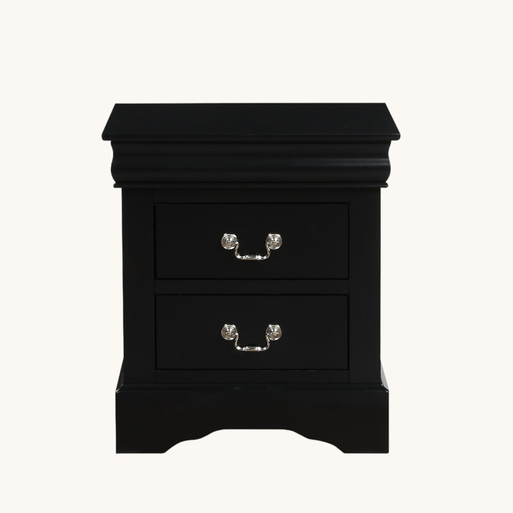 Louis Philippe III Black Finish Nightstand