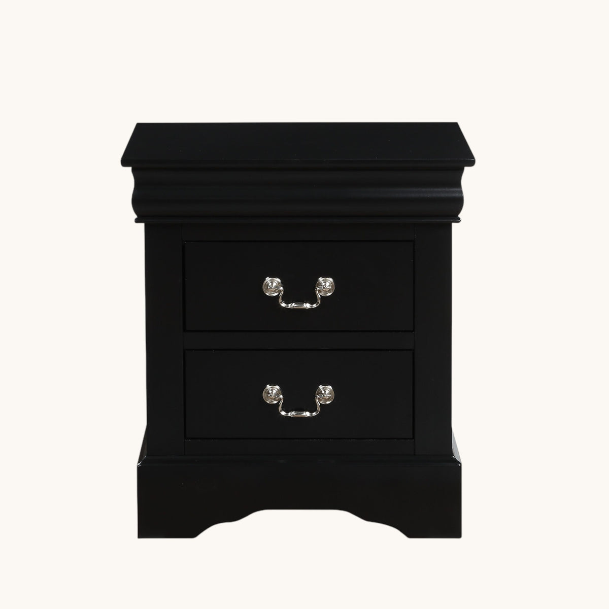 Louis Philippe III Black Finish Nightstand