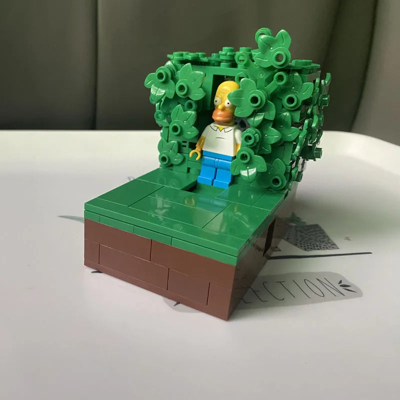 Homer Backing Into the Bushes 227 Pcs MOC Building Block Technology Bricks Birthday Christmas Holiday DIY Gifts Adults Toys - CADA BRICKS®