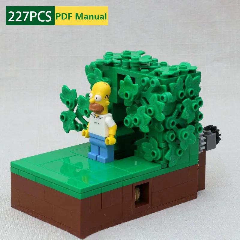 Homer Backing Into the Bushes 227 Pcs MOC Building Block Technology Bricks Birthday Christmas Holiday DIY Gifts Adults Toys - CADA BRICKS®