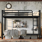 Metal Twin over Twin Bunk Bed for Teens and Adults,Space-Saving/Noise Reduced/No Box Spring Needed, Black
