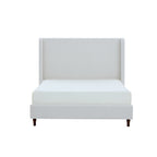 Harper Tall Headboard Upholstered Bed with Elegant Simplicity in Cream White Boucle, King Size, Easy Assembly